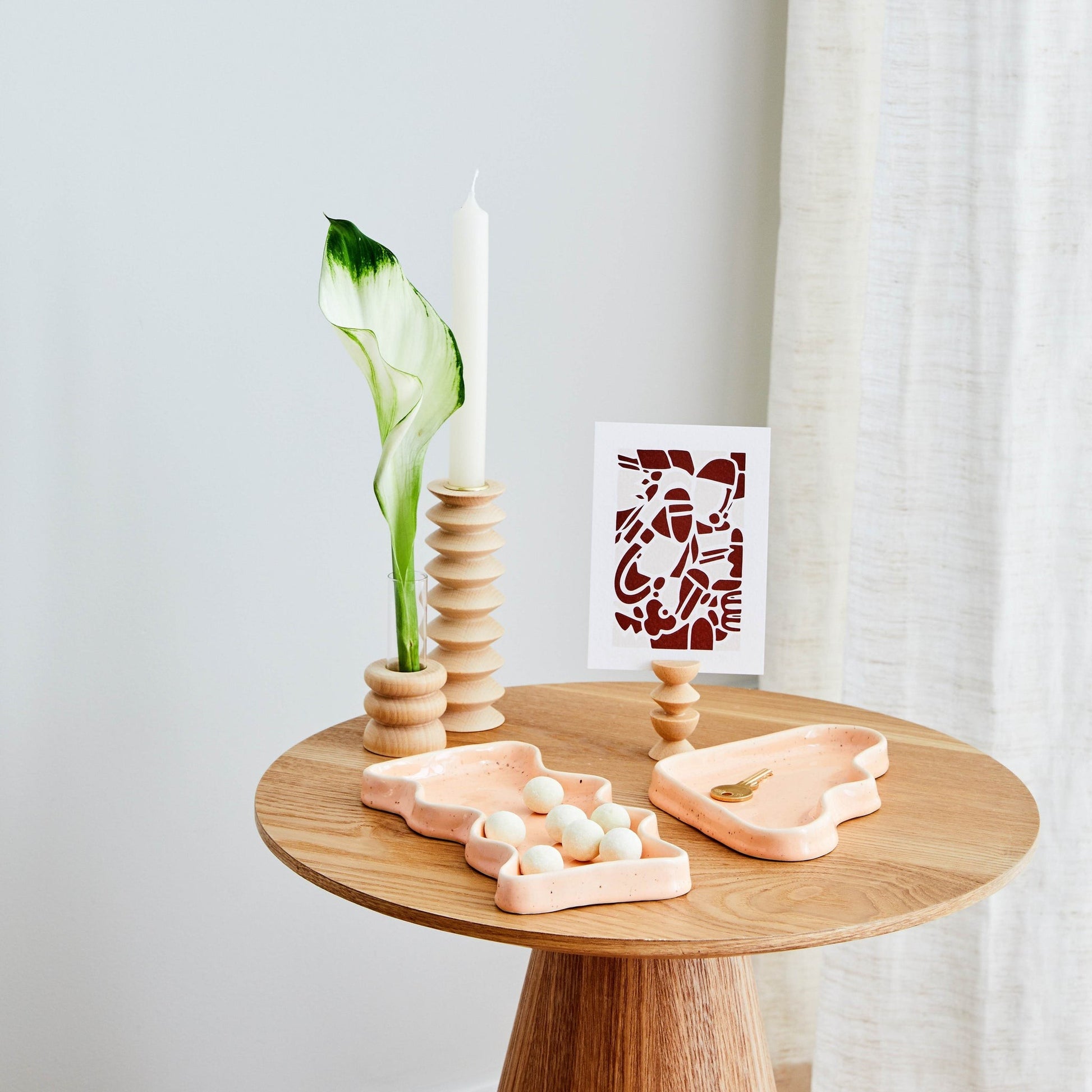 Ceramic Wave Tray – Peach Triangle